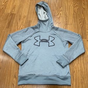 NWOT Under Armour Logo Hoodie, Hooded Sweatshirt, Gray, Polyester, Size S